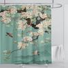 Chinese Style Flower and Birds Tree Shower Curtains Crane Pattern Bath Curtain Waterproof Bathroom Decor With Hooks 3d Printing