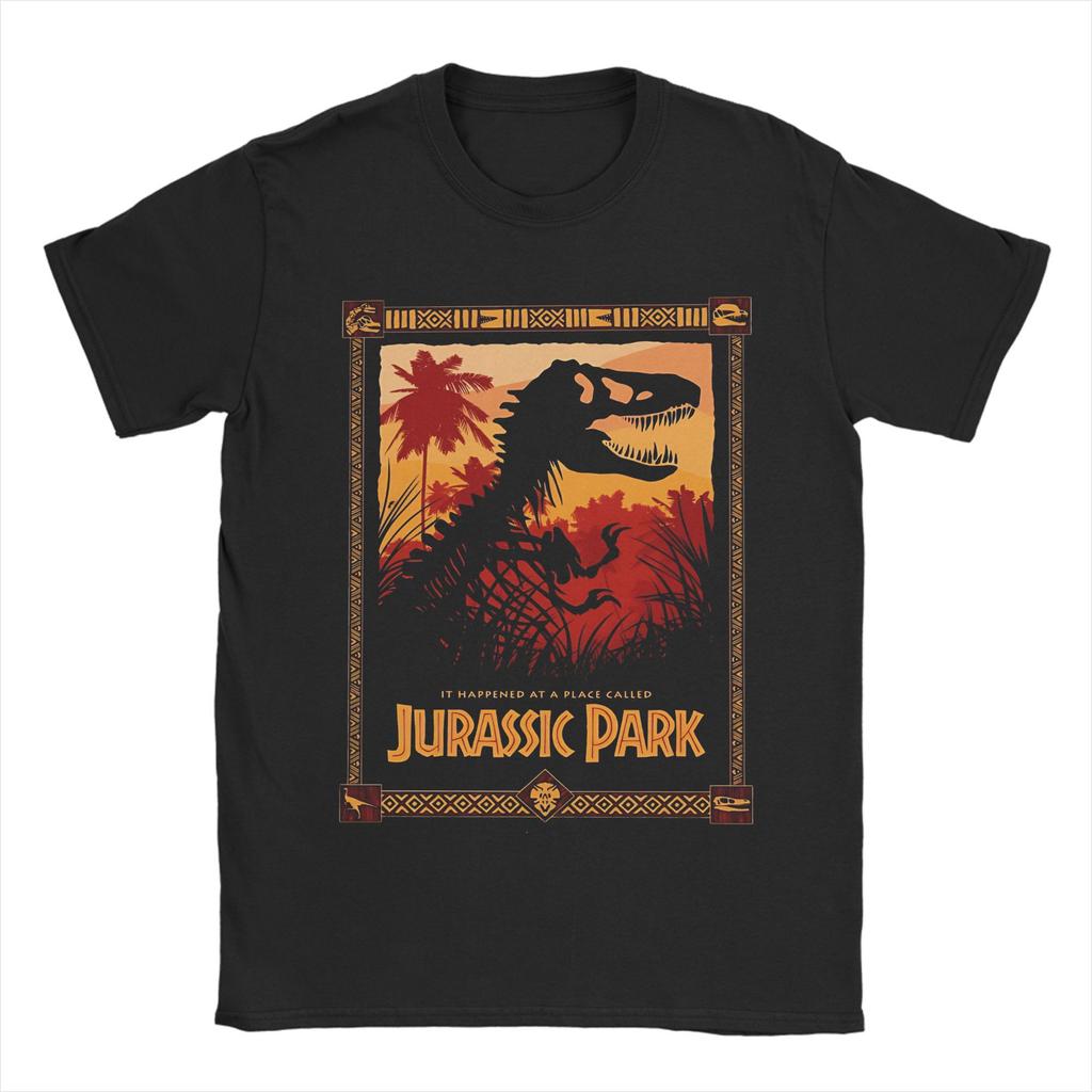 Men Women's Blue Jurassic Park Logo T Shirt  Cotton Clothing Awesome Short Sleeve Round Neck Tee Shirt Adult T-Shirt