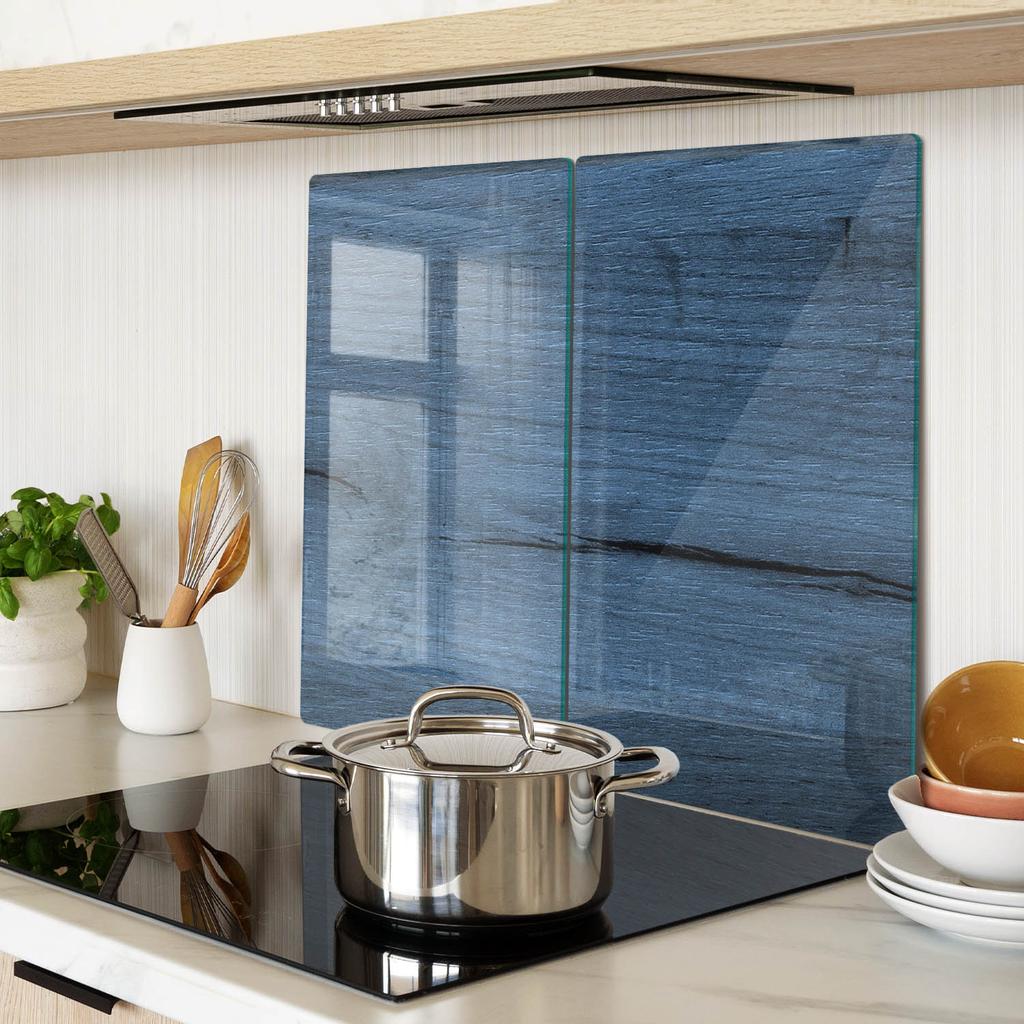 Multifunctional Decorative Glass Boards with Wood Print 2X30X52 Cm