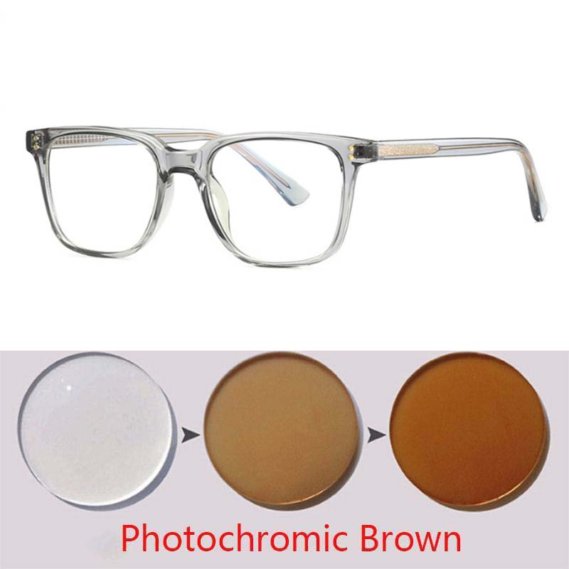

Square Rivets Photochromic Glasses Men Women Myopia Eyeglasses Students Short Sight Eyewear 0 -0.5 -1 -1.25 -1.5 -2.0 To -6 Myopia -6.0