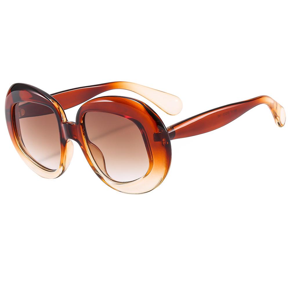 6137 Oversized Retro Round Sunglasses Women Irregular New Fashion Big Frame Sun Glasses for Female Trendy Shades Eyewear UV400