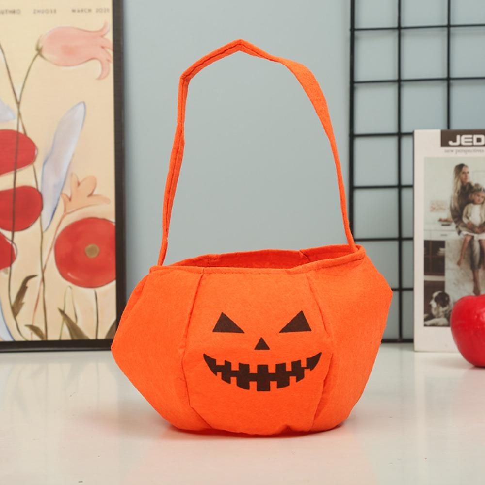 Cloth Pumpkin Bag Ghost Pumpkin Candy Bag Portable Halloween Candy Bag  Festival