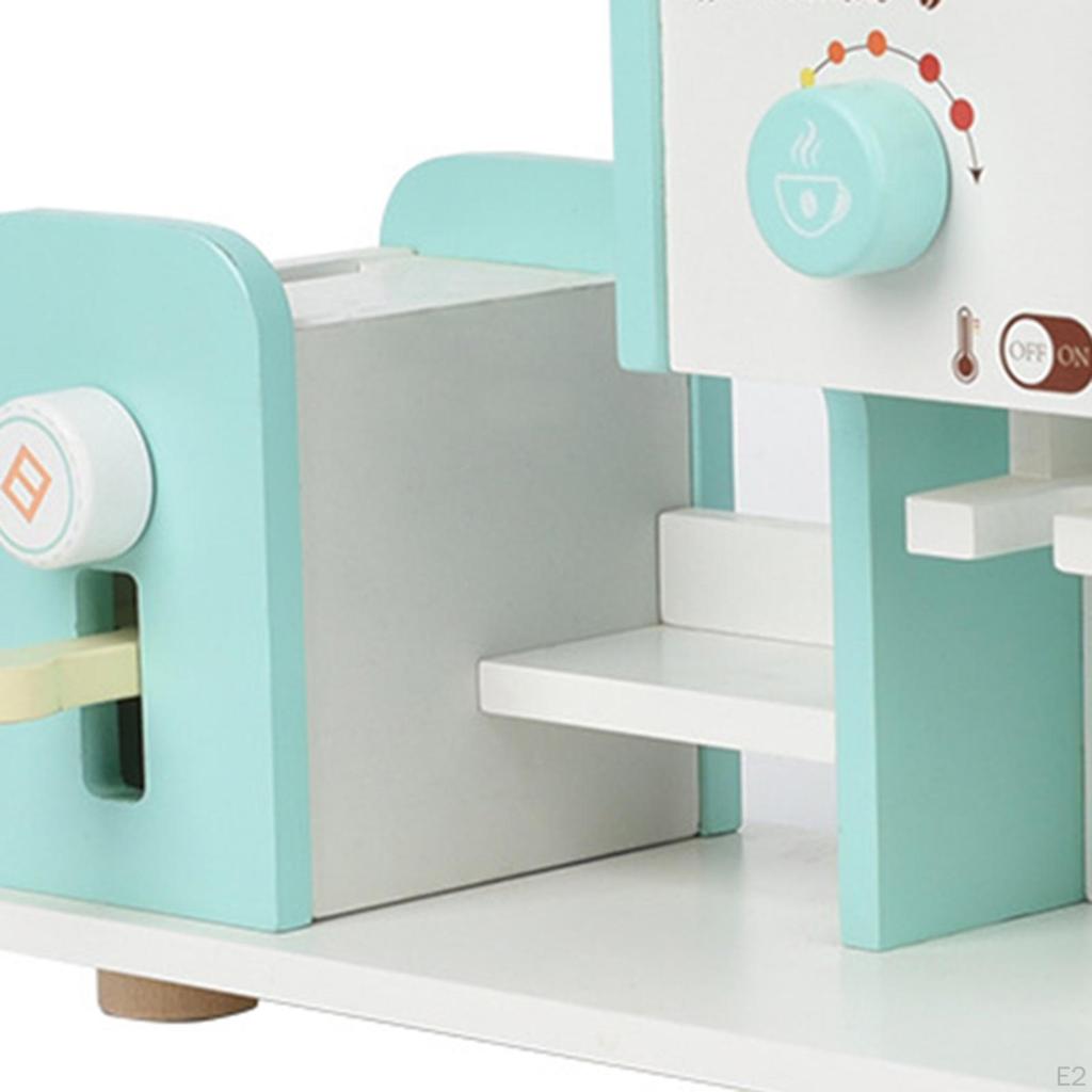 Kids Wooden Coffee Maker Toy for Age 3+ Creative Ideal Gift Hand Grasping Ability Accessories