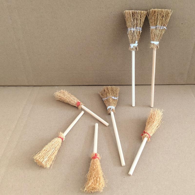 Halloween Mini Broomstick Witch Broom Micro Decor Craft DIY Prop Tabletop Ornament Party Decoration