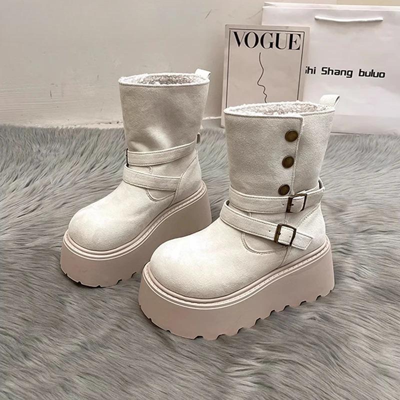 Winter Platform Thick Bottom Women Fur Snow Boots Outdoor Comfort Keep Warm Shoes Ladies Modern Short Botas Para Mujer