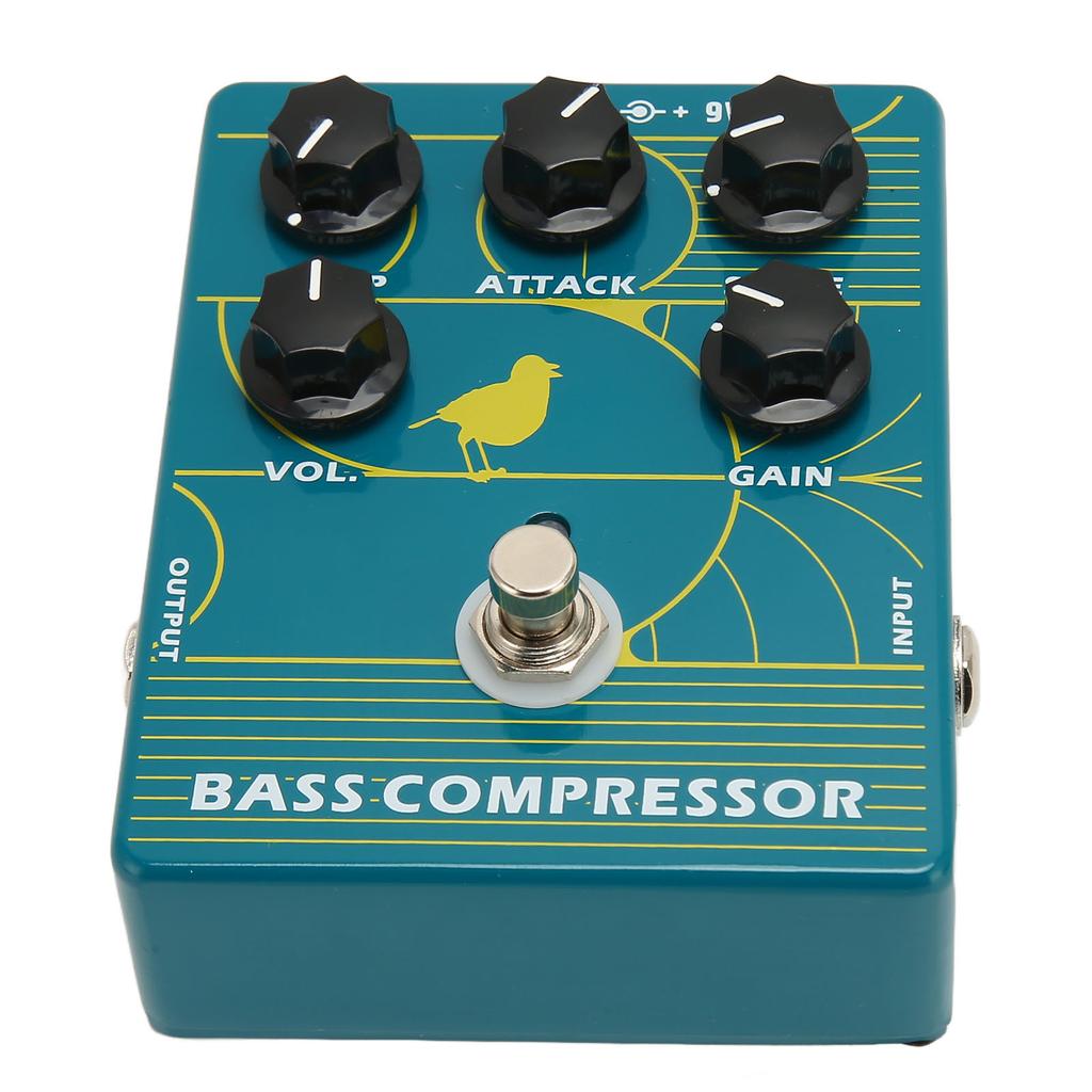 Bass Guitar Pedal Aluminium Alloy 1/4in Monophonic Input Output Bass Compression Pedal for Musician