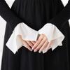 Womens Detachable Fairy Wrist Ruffle Cuffs White Flared False Sleeves For Sweater Dress Clothing Accessories