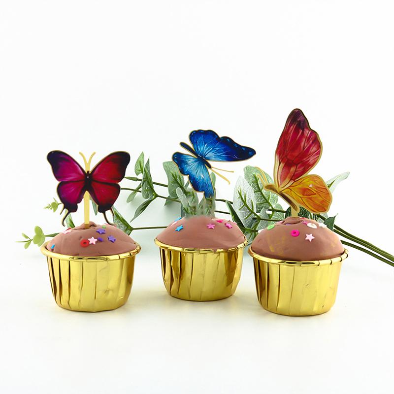 6Pcs Kuchen Dekoration Fee Schmetterling Party Glücklich Geburtstag Kuchen Topper