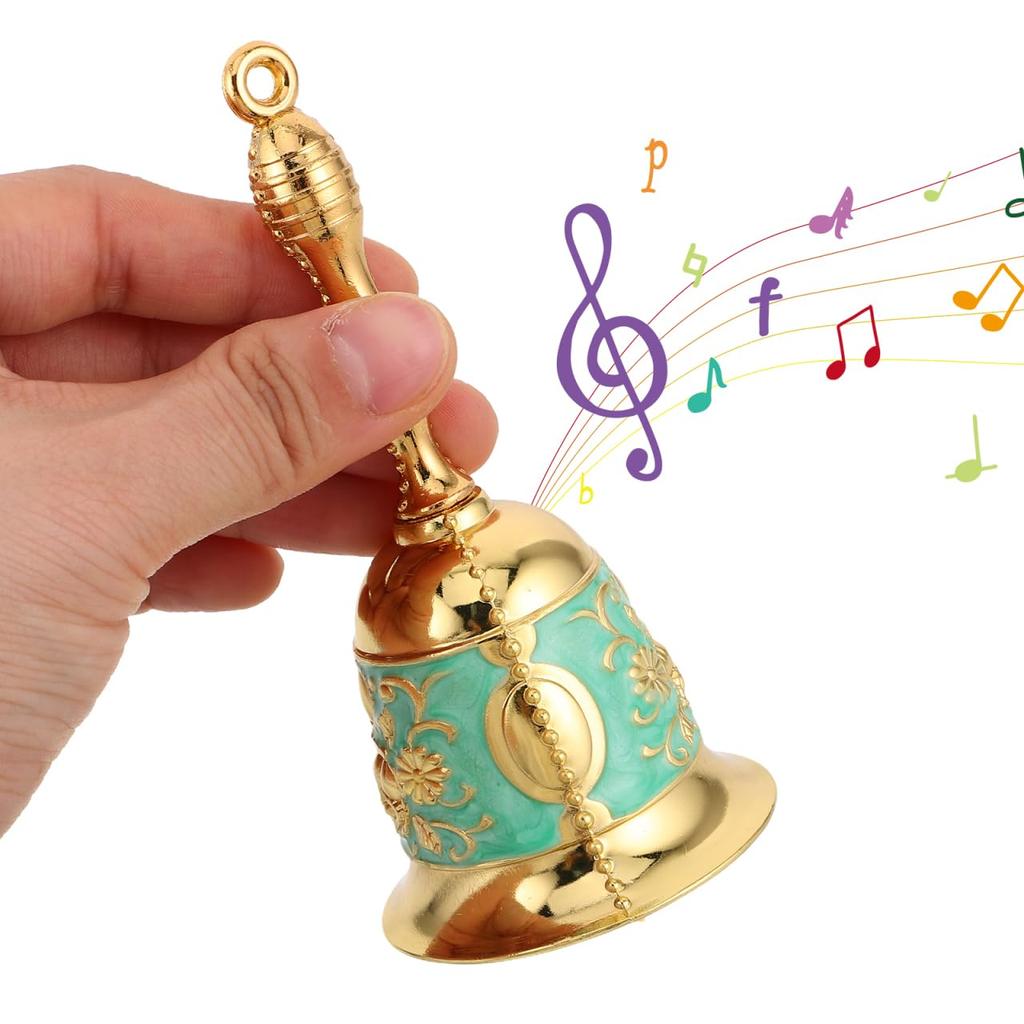 FRCOLOR Retro Hand Bell, Handheld Bell, Bedside Bell, Senior Bell, Horse Bell, Wrist Bell, Butler Bell, Handmade Ornament, Small Bell, Dinner Bell,