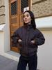 2025 Women's European/American Casual Stand-up Collar Cotton-padded Jacket - Solid Color & Tie-up Design for Winter Warmth