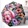Flamingo Pattern Folding Umbrella Fashion Auto-Open 8 Iron Ribs Plastic Handle Foldable Sunshade Perfect Christmas Gifts