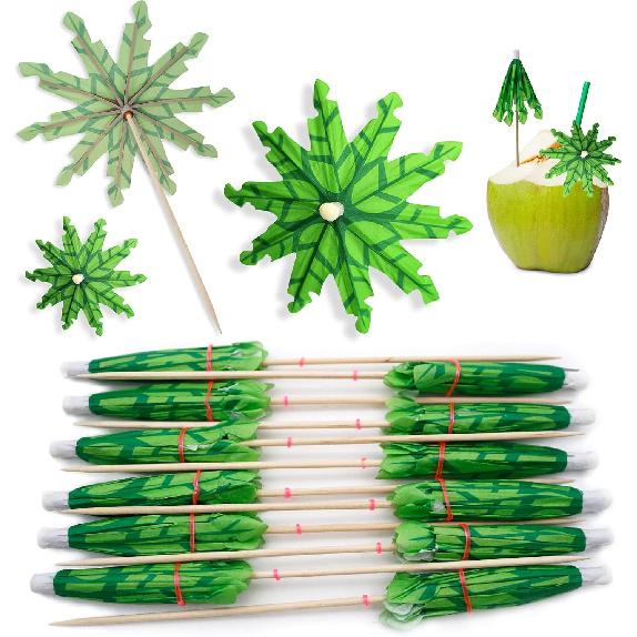 BLUE TOP Cocktail Umbrella Parasol Picks 4 Inch Pack 50pcs,Drink Umbrella Toothpicks for Drink&Food, Decorative toothpicks for Children's Day