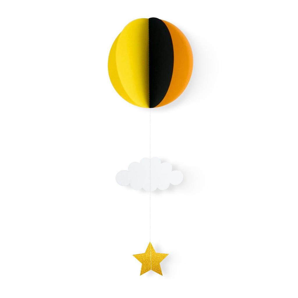 3D Heart & Hot Air Balloon Ornaments for Kindergarten Birthday Party Decor