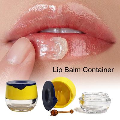 Lippenbalsambehälter, transparente Mini-Gläser, Make-up-Etui mit Klappdeckel für Schönheitscremes, tragbar, leicht, für unterwegs, kleiner Lippenbalsam-Topf