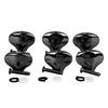 6 Pcs Guitar Machine Head Button Exquisite Fish Tail Shape Comfortable Grip Metal Tuning Peg Head Black