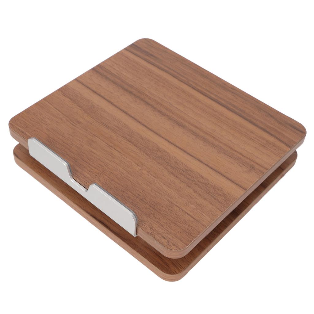 Wooden Laptop Stand Comfortable Ergonomic Regulable Design Aluminum Alloy Deep Wood Color Office