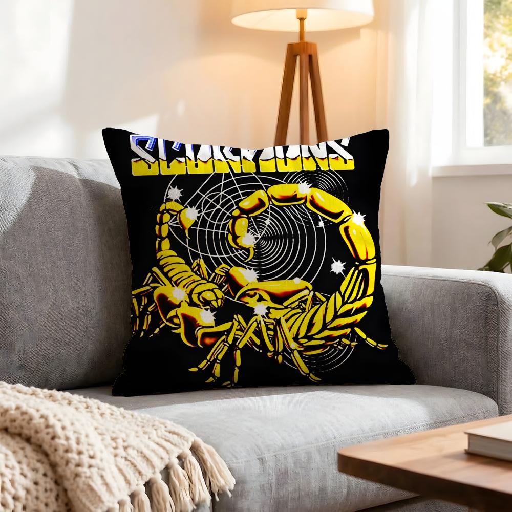 Band Scorpions Cushion Cover 1Pcs Decorative Covers Soft Cushion Case For Sofa Couch Decor 40X40 45X45 Pillowcases