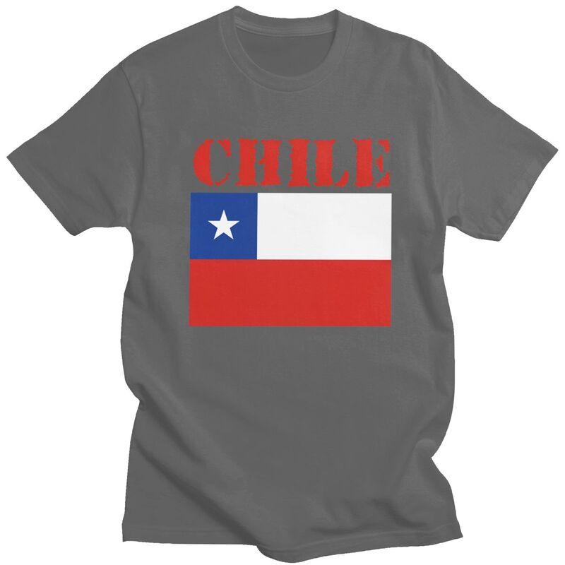 Custom Fashion Chile Flag T Shirts Men Tshirts Streetwear Tee 100 Cotton Slim Fit Tshirt Gift