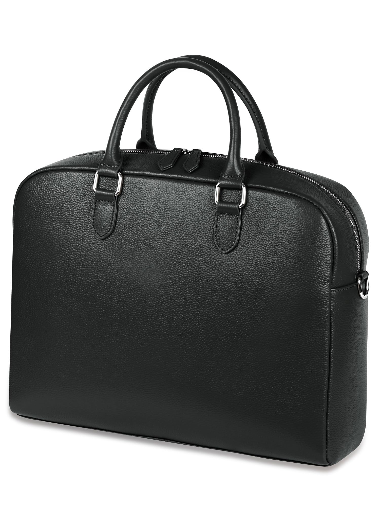 

Mura Men s Genuine Leather Shrink-Resistant Briefcase, Large Capacity, A4 Size (Black)