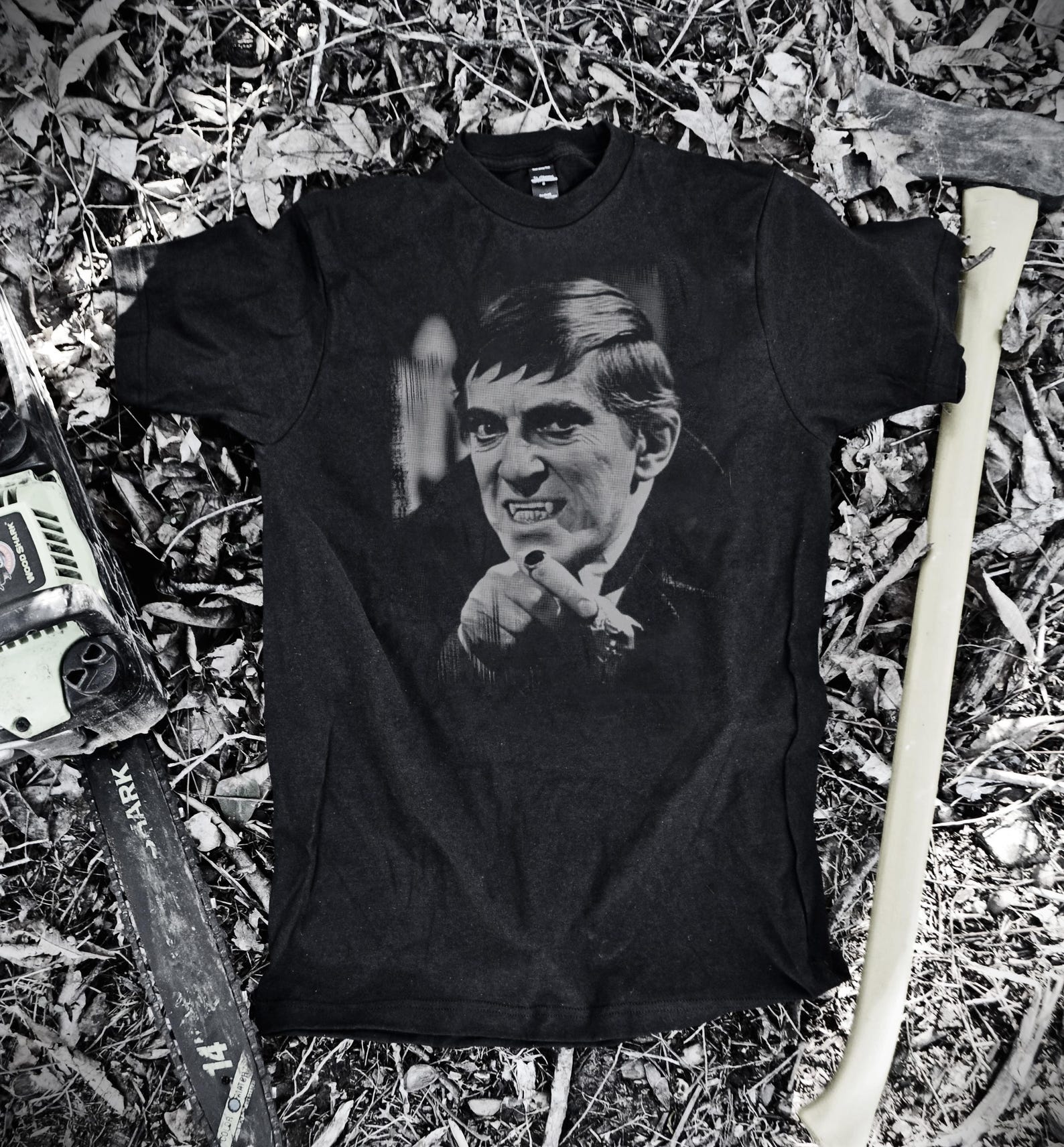 Dark Shadows T-Shirt: Barnabas Collins, Vampire Shirt, Hand-Printed Cult Classic S
