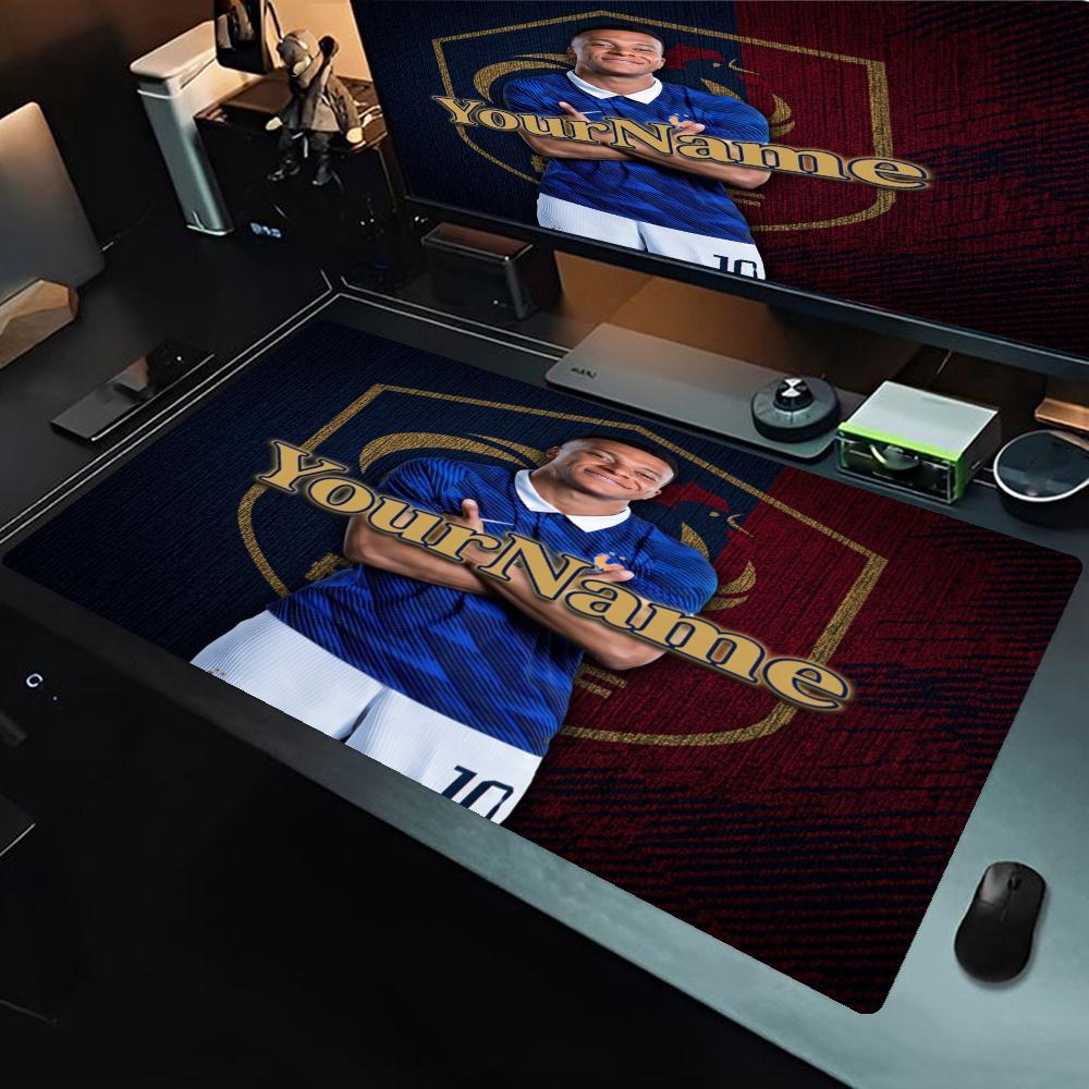Mbappe Personalized Text Mouse Pad Desk Mat Ultralong Desk Mat Nonslip Rubber Base Office Desk Accessory