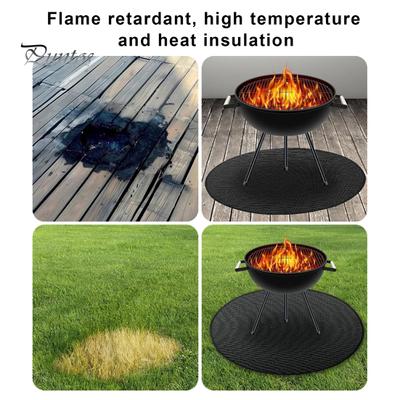 Feuerfeste Matte Outdoor Camping Runde Grill Pad Öl-Beweis Wasser-Beständig Wiederverwendbare Holz Brennen-Feuer-Pit Grill Matte