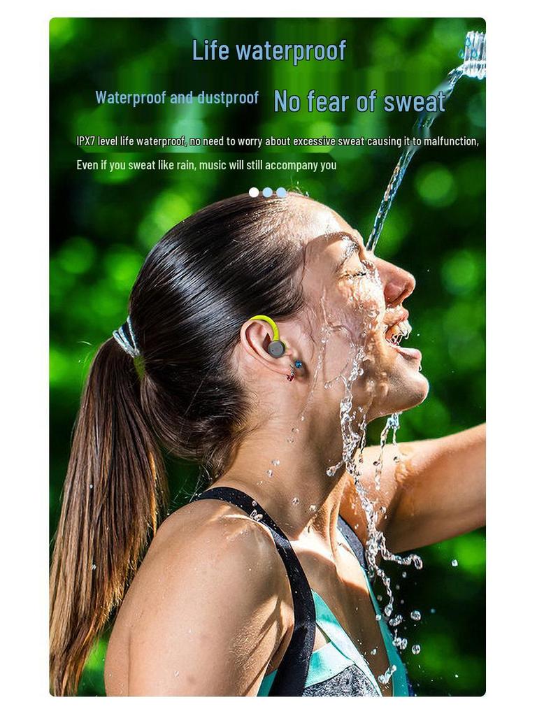 IPX7 Waterproof Wireless Bluetooth 5.3 Over-Ear Sport Headphones with Stereo and Call Capabilities
