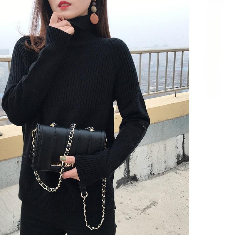 Sexy Turtleneck Womens Sweaters Casual Pullovers Solid Long Sleeve Korean Top Knit Sweater Women Winter Plus Size
