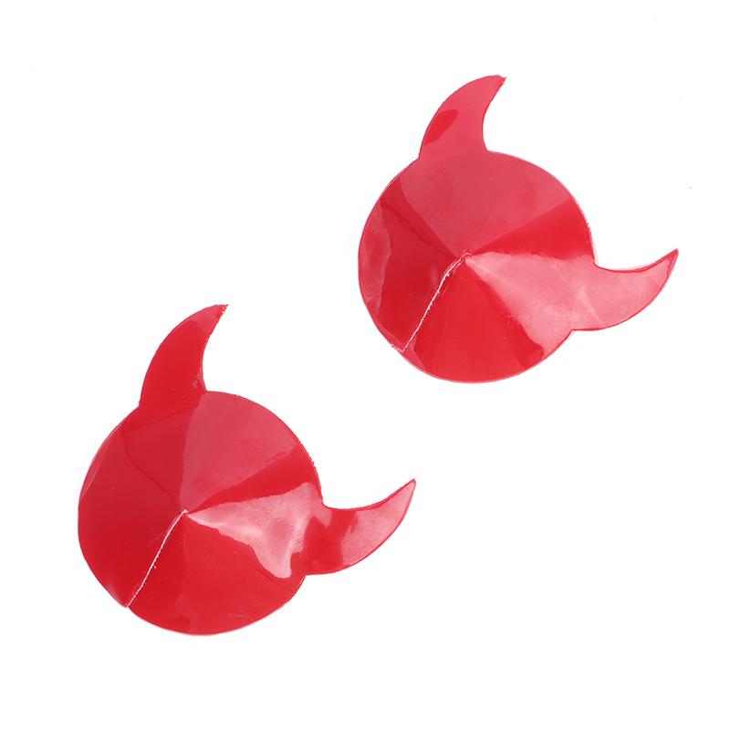 1 Pair Paste Breast Stickers Horn Stickers Disposable Self-Adhesive Cloth Breast Pasties Pad Nipple Cover Bra Sexy Devil Nipple Stickers