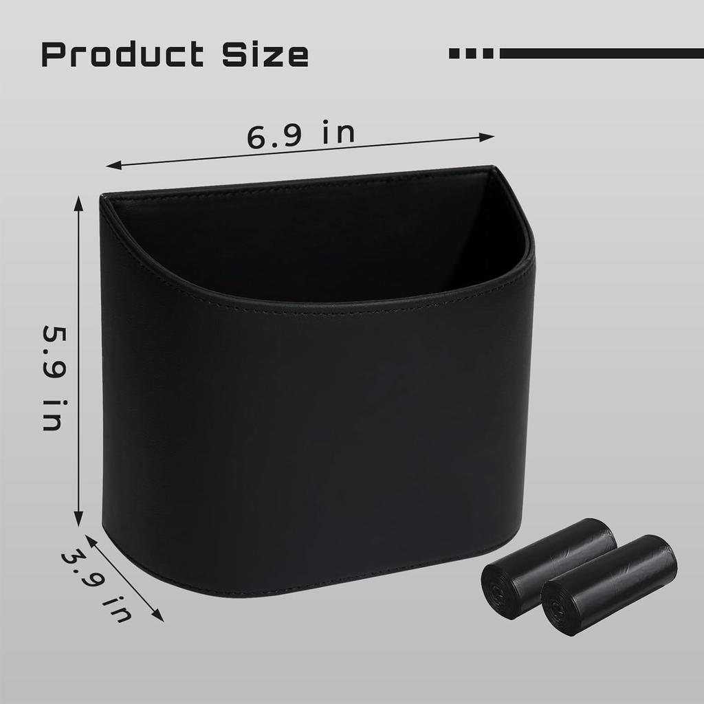 Car Trash Can - Mini Leakproof Car Trash Bin, Artificial Leather Garbage Organizer For Any Cars,Sedans,SUVs & Trucks,Easy-To-Tall Automotive Garbage