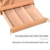 Foldable Studio Easel Angle & Height Adjustable Beechwood Painting and Display Easel, Portable Sturdy Table Desktop Holder Stand with Drawer