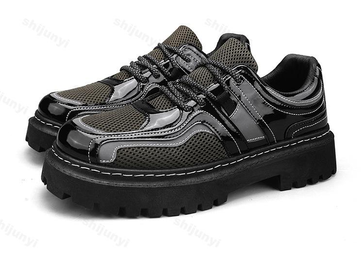 

2026 New Autumn Mesh Breathable Fashi Trend Thick Soled Casual Shoes for Men s Low Top Comfortable Versatile Platform sneakers 39 зелёный