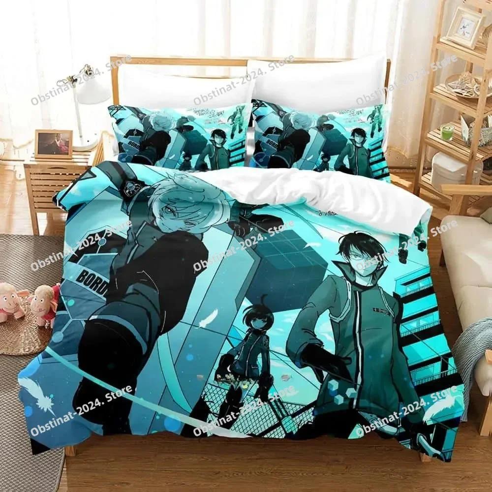 3D Anime World Trigger Bedding Set Printed With Pillowcase Bed Duvet Cover Soft Single Double Queen Super King Size Home Textile