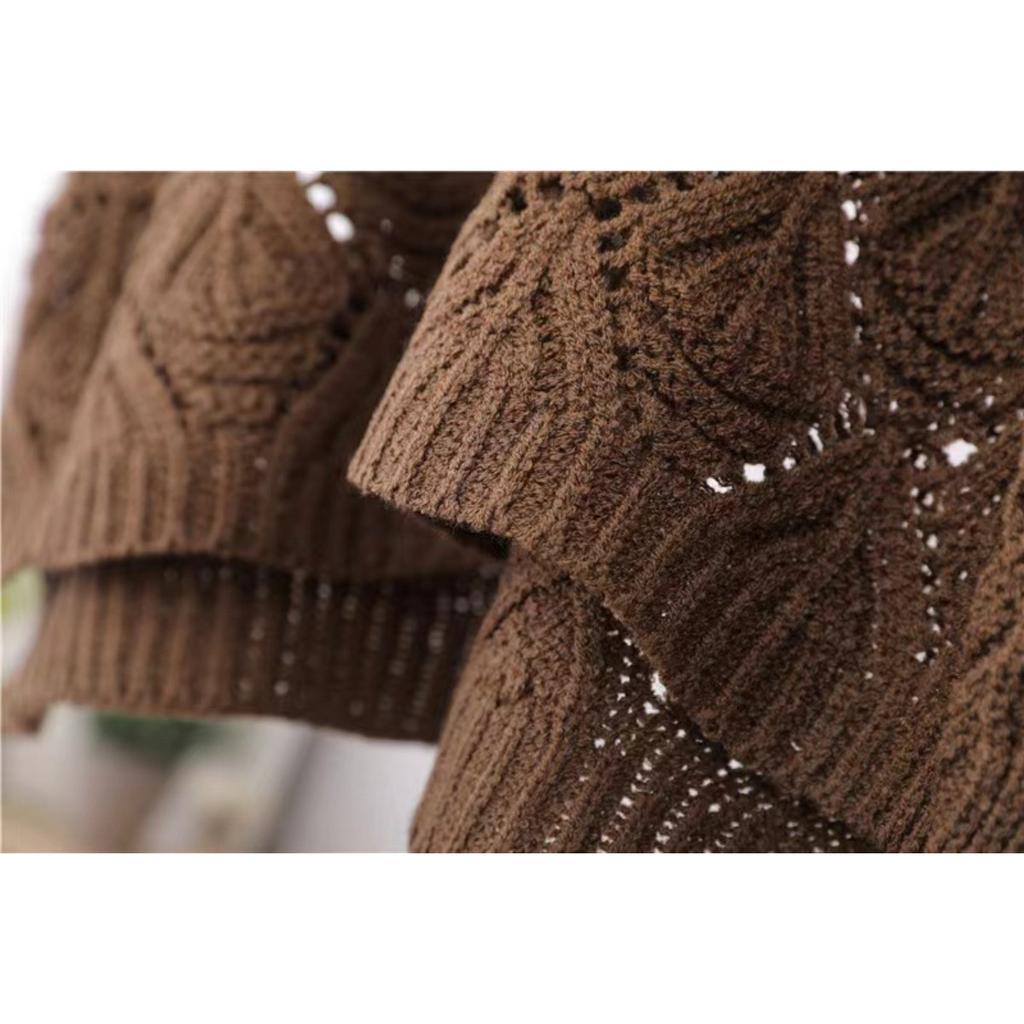 New, Retro, V-neck, Crochet, Knitted Sweater, Sleeveless Vest, Top, Loose, Hollowed Out, Pullover Vest