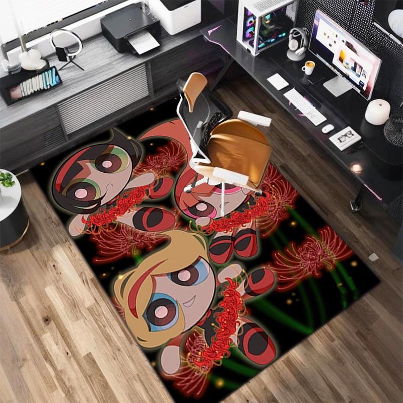 1Pc The Powerpuff Girls Printed rectangle carpet, home door mat, outdoor travel protection carpet A12