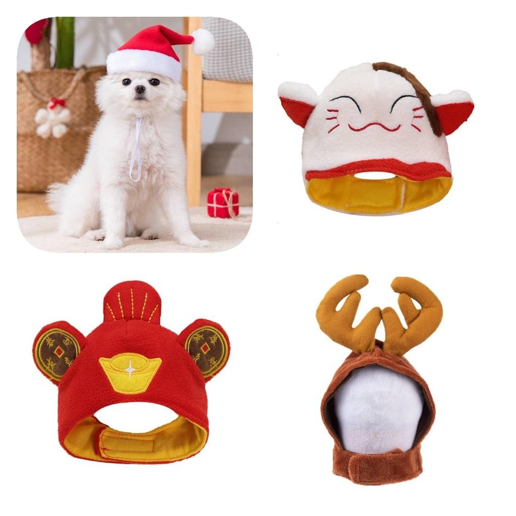 Of The God Wealth Rabbit Elk Cat Santa Hat Pet Headwear Decoration Cute Cartoon