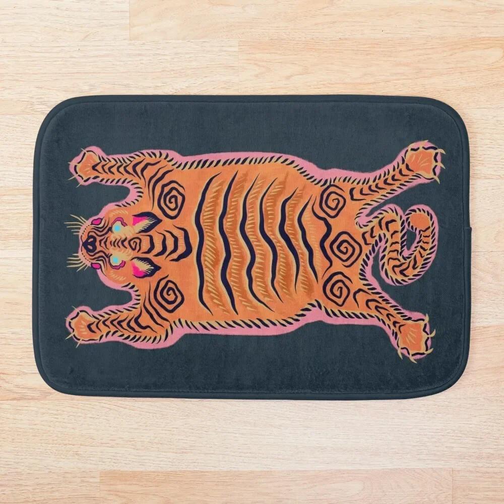 Tigerfell Grün Fußmatte Heimteppich Rutschfest Tierteppich Für Badezimmer Küche Flur Wohnzimmer Eingang Bodendekor Fußmatte