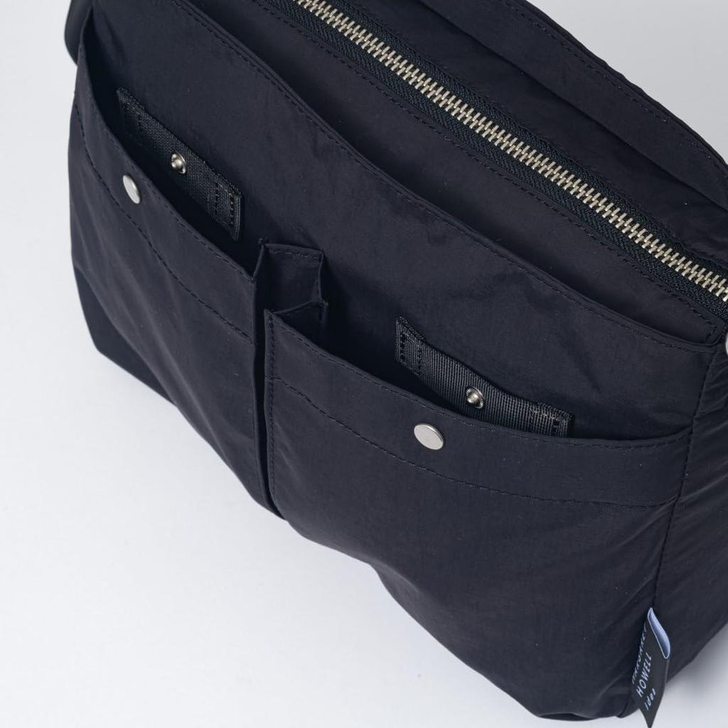 Howell Shoulder Bag Nylon Double Pocket Design Lightweight MHLH5FS1 Black [Margaret Idea] [Koopman] Women's