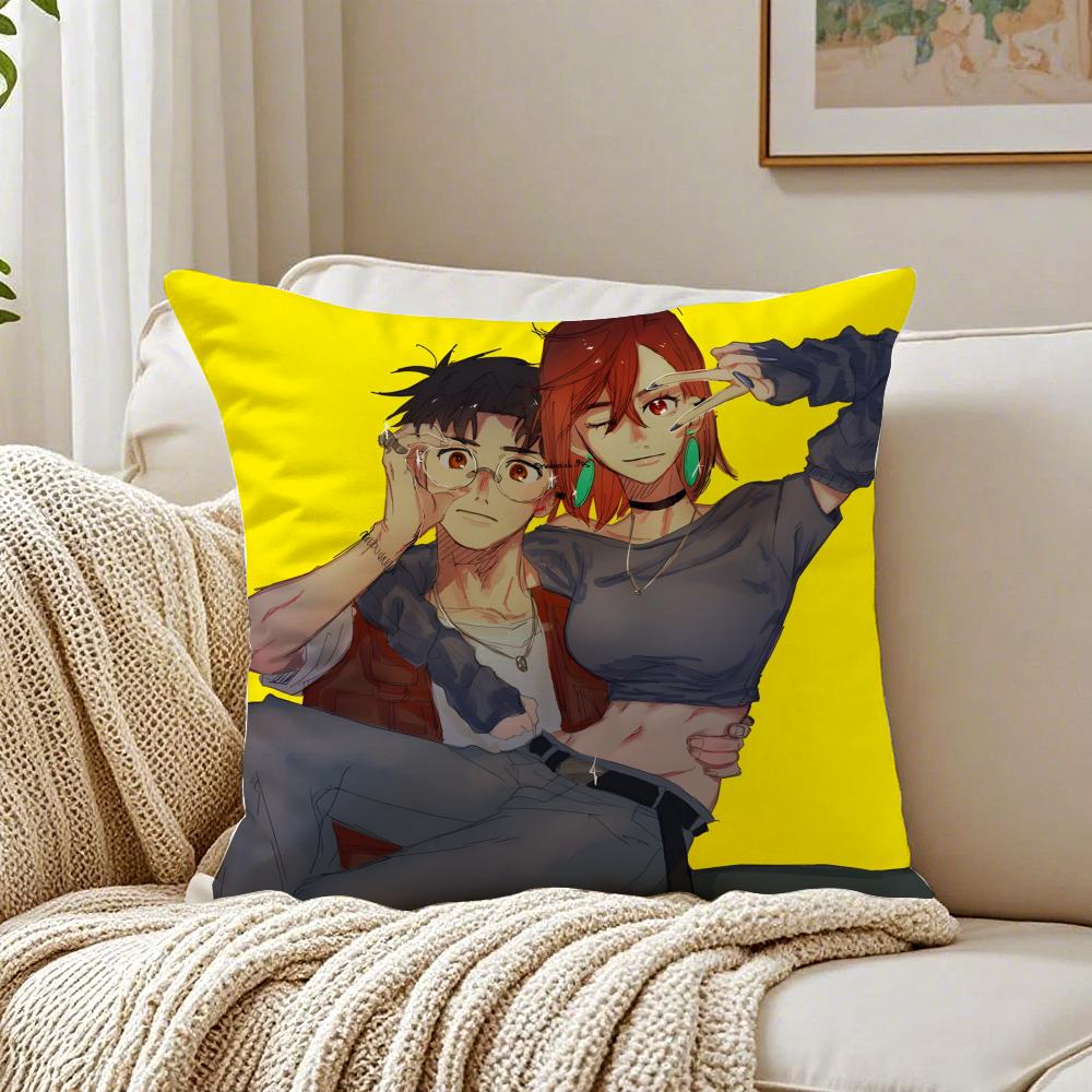 Wacky Japanese Anime DDan Da Dan anime Cushion Cover Pillowcase Antidustmite living Room Sofa Decor Cushion Room