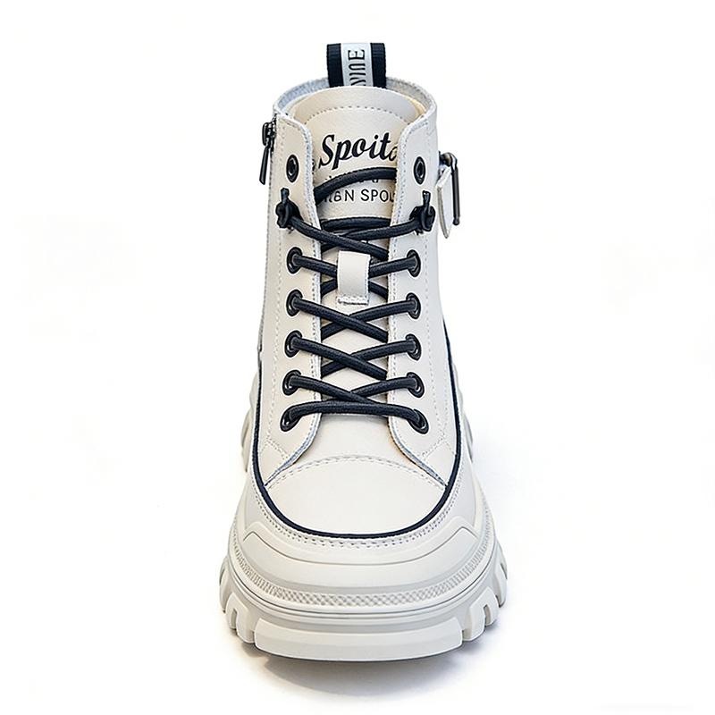 Fashion Sneakers Women Genuine Leather Shoes Thick Sole 3.5cm Soft Comfort Cow Leather Brand Ladies White Shoes for Daily Wear