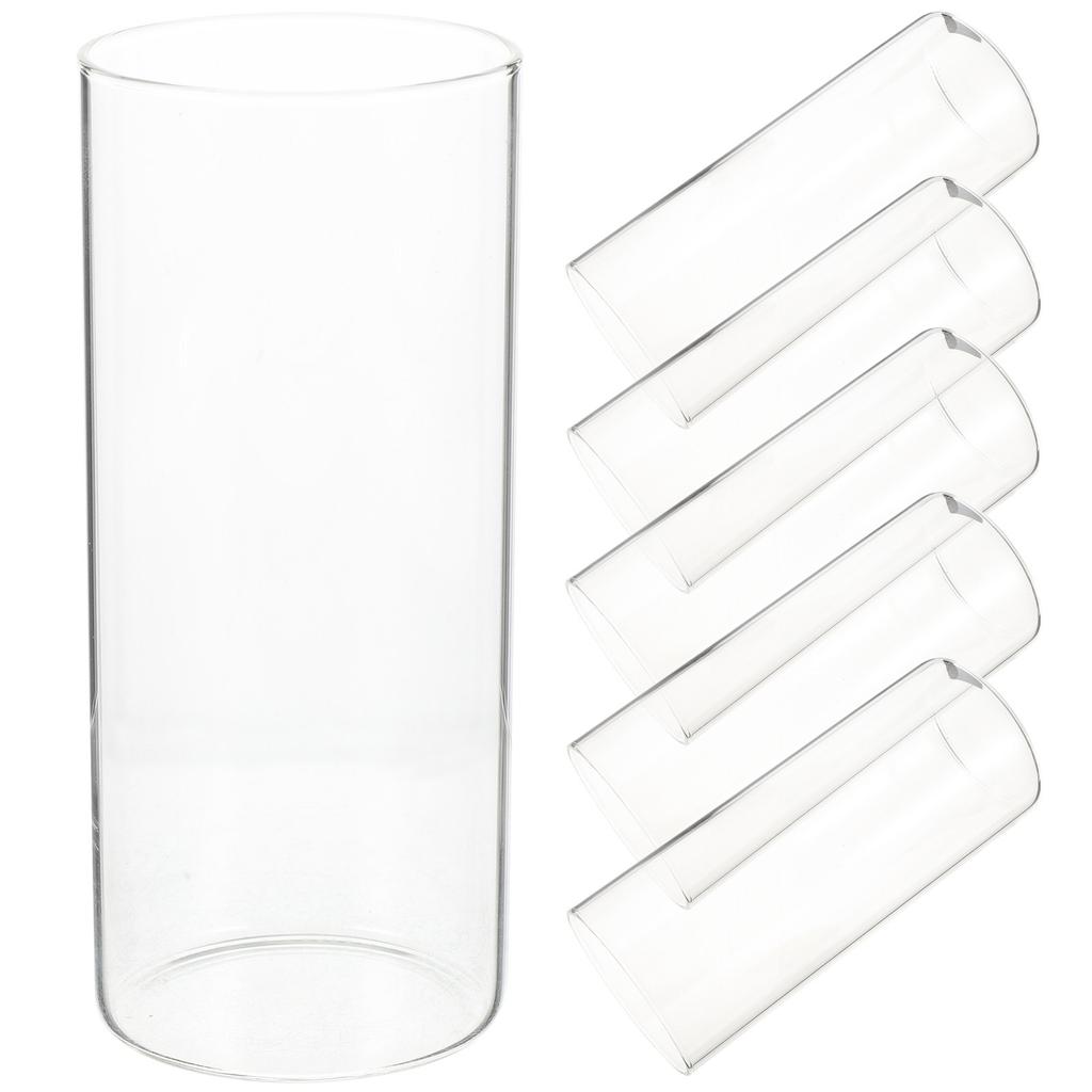 6Pcs Clear Glass Vase Set Cylinder Vases for Centerpieces Floating Holders Tall Glass Holder for Living Room