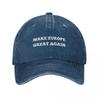 Custom Mega Make Europe Great Again Europa Retro Denim Washed Baseball Caps Male Cowboy Sunscreen Hat Rock Womens Trucker Cap