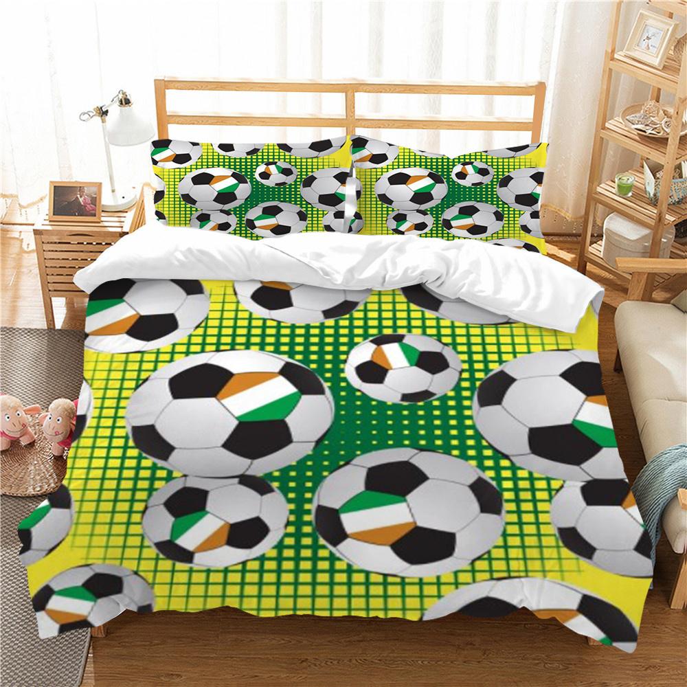 Hot Sell Football Bedding Cover Suit Cool Pattern Home Textiles Bed Set Duvet Cover Set Luxury Cover Set King Size Quilt Cover
