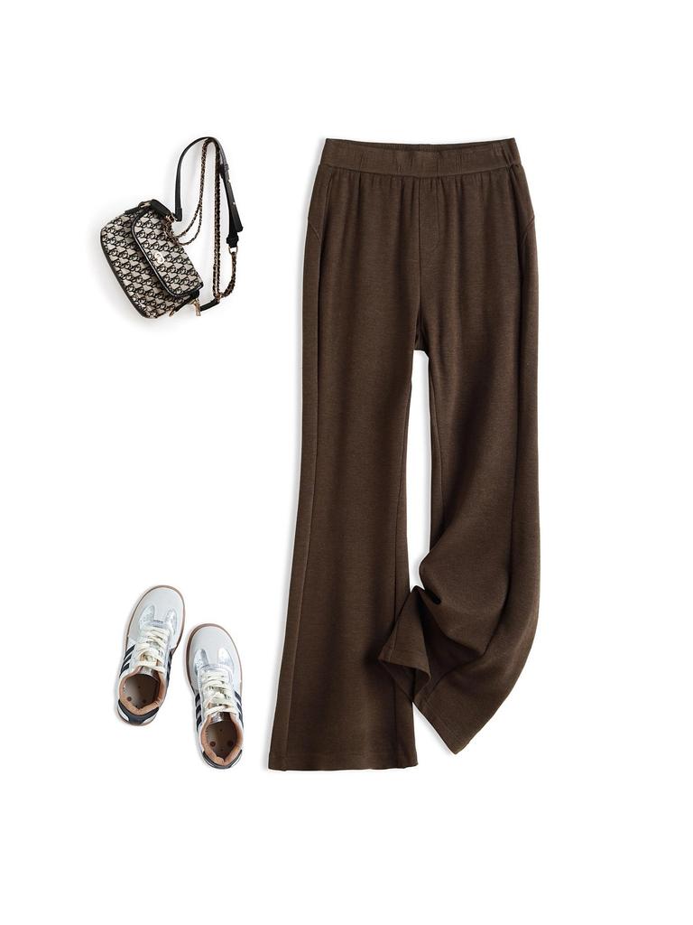 Jesienne damskie wyszczuplające spodnie z kaszmiru z rozszerzanymi nogawkami: Wszechstronny, Wysokiej Klasy Styl Drapowania