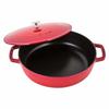 Staub Braiser Saut? Pan, 28cm, Cherry/Red, 12612806, Induction Compatible, Enamel, Double-Handled, Stylish, Insulated, Braiser with Chistera Drop - St