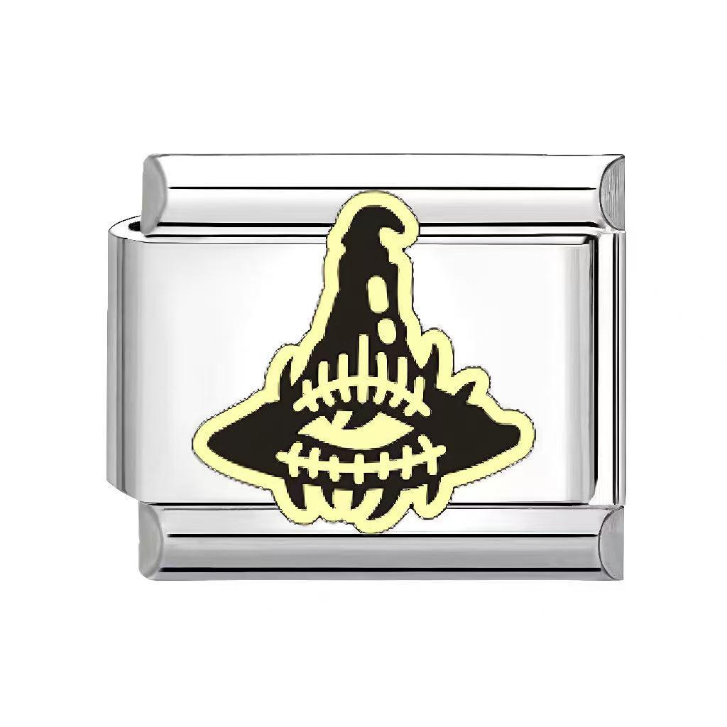 Unisex Gothic Modular Halloween Bracelet - Italian Spliced Titanium Steel Design