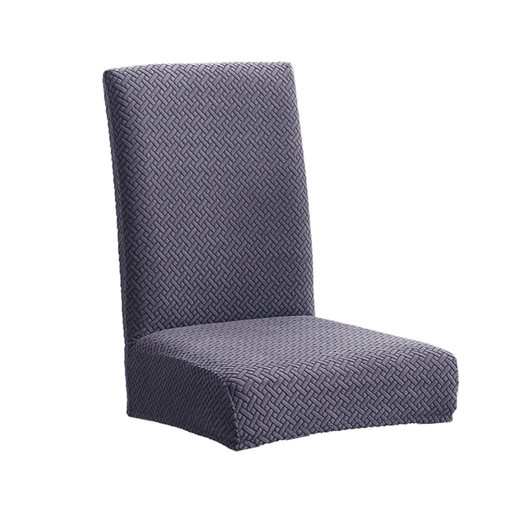 Jacquard Knitted Stretch Removable Dining Chair Cover Slipcover Gray