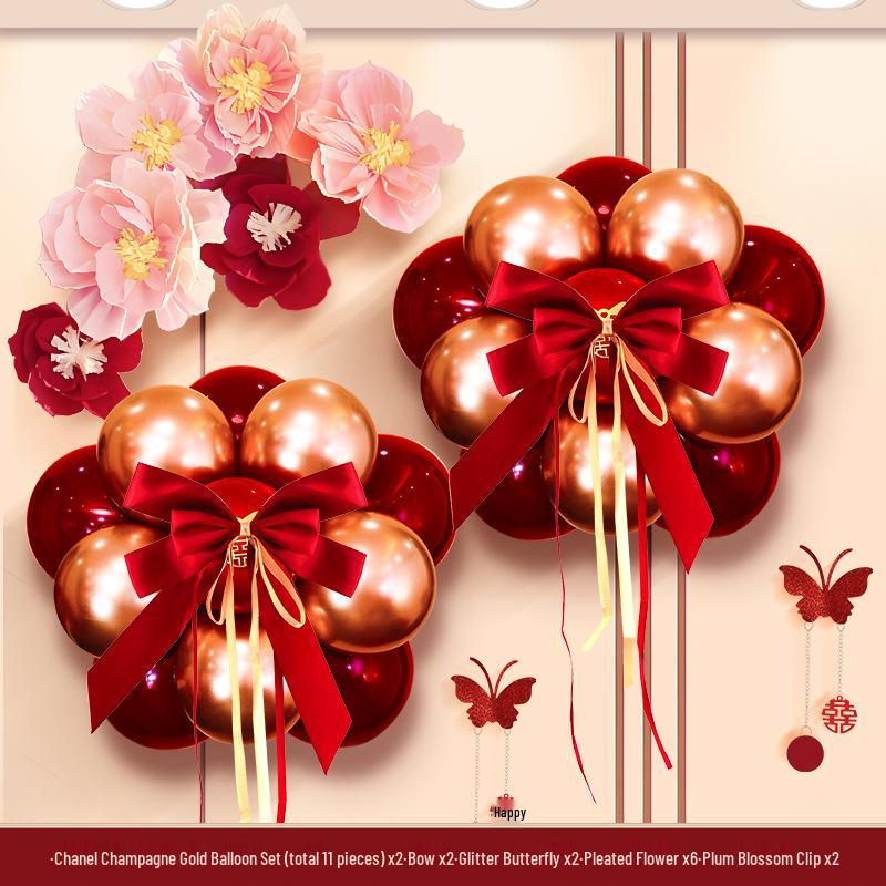Romantic Wedding Balloon & Wall Sticker Set for Bridal Chamber and Engagement Décor