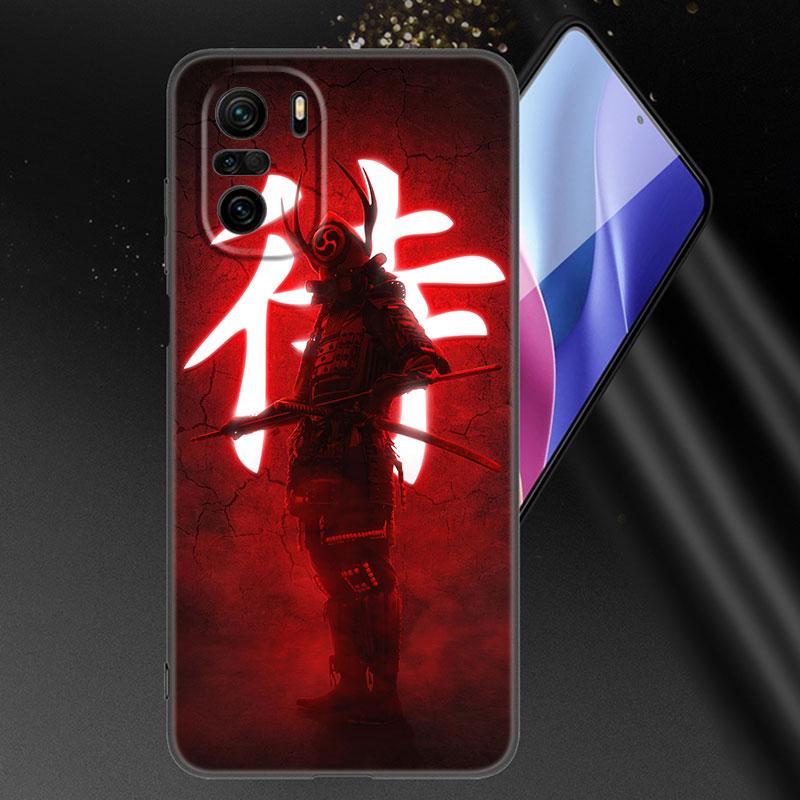 Japanese Samurai Art Phone Case For Xiaomi Mi POCO X3 NFC GT M4 M3 12 11T 10T Pro A3 11 Lite NE 5G 12X 11i F3 Soft Black Cover