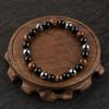 Triple Protection Men's Bracelet, Tiger Eye Black Onyx Bracelet for Men, Hematite Beaded Stretch Bracelets, Handmade Jewelry For Gift DB-9